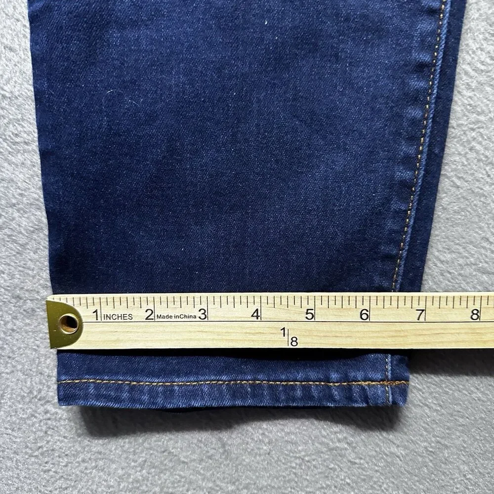 Old Navy Womens 16 Short Power Slim Straight Jeans Blue Dark Wash Mid Rise EUC